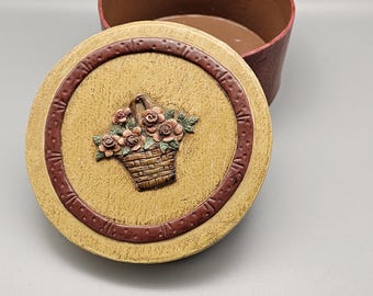 Vintage Gift Box - Round Floral Relief Box