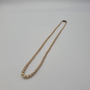 Faux Pearl Vintage Necklace - Silver Clasp