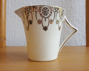 Art Deco China Milk Jug - Mintons Pendant Gold Lace Pattern - C1920s/30s