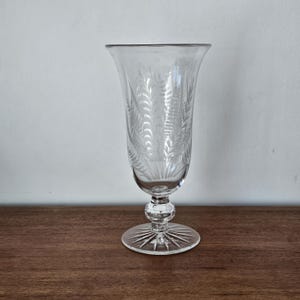 Edwardian Etched Glass Celery Vase