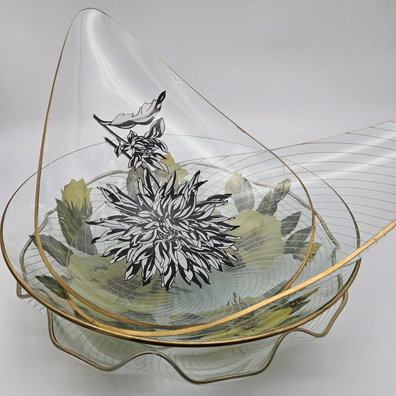 Retro Servierschalen aus Glas - Auswahl von 1950er Jahre Designs - Preis individuell