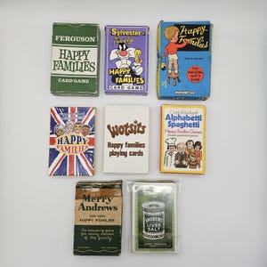 Vintage Happy Families Kartenspiele - C1930er, 60er, 70er, 80er, 90er, 2000er Jahre
