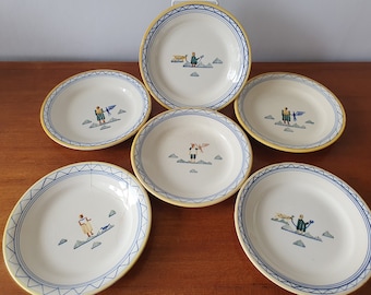 Set of Quimper Pottery Plates - Faults