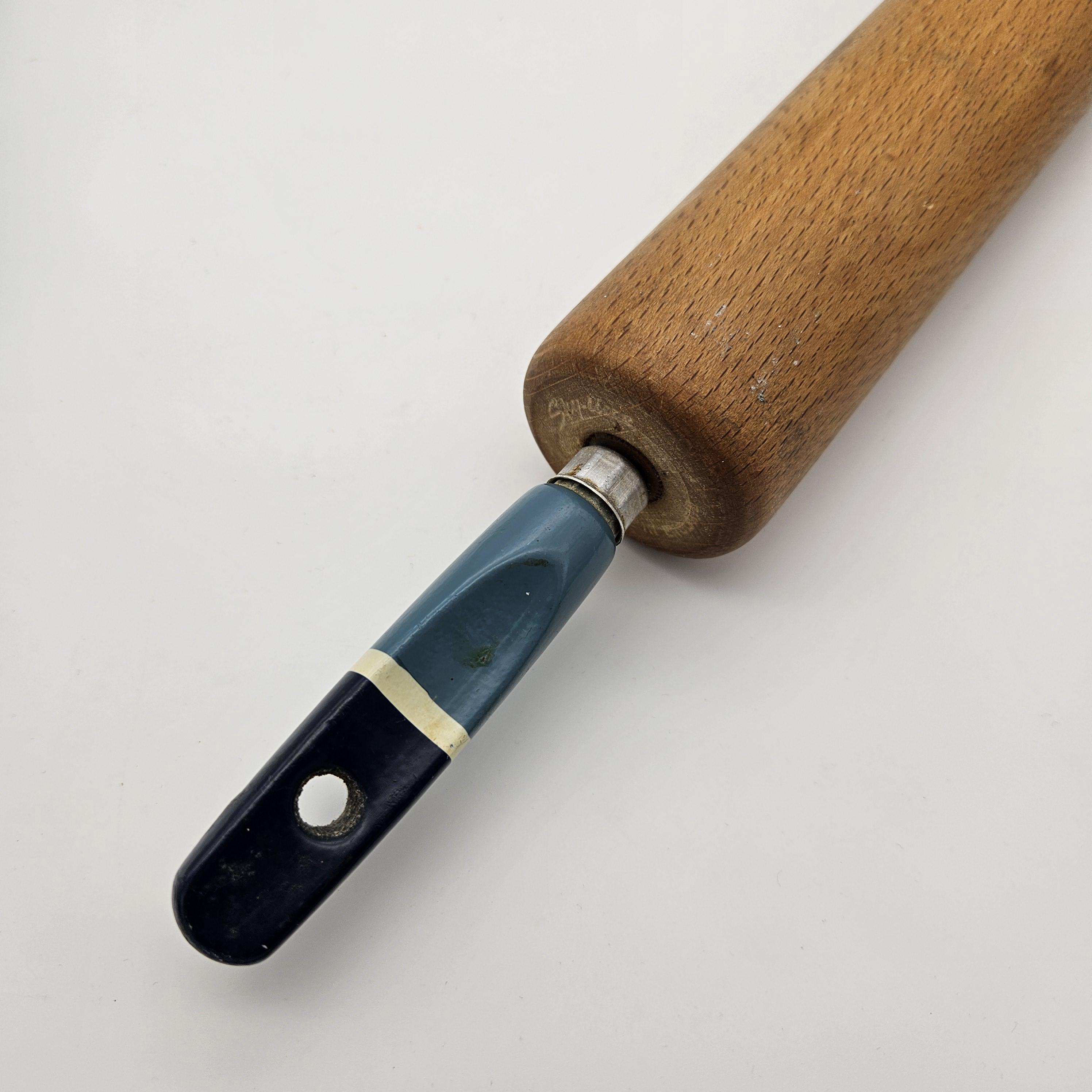 ヴィンテージ スカイライン ローリングピン - ブルーハンドル - Etsy 日本