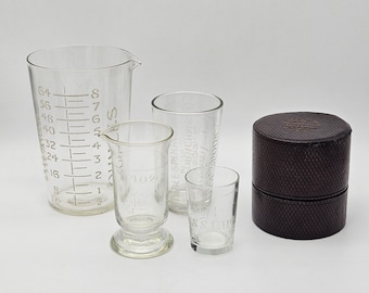 Vintage Glass Measures - Bar, Apothecary, Pharmacy, Kitchenalia