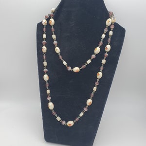 Long Venetian Spatter Glass Necklace - Boho Style