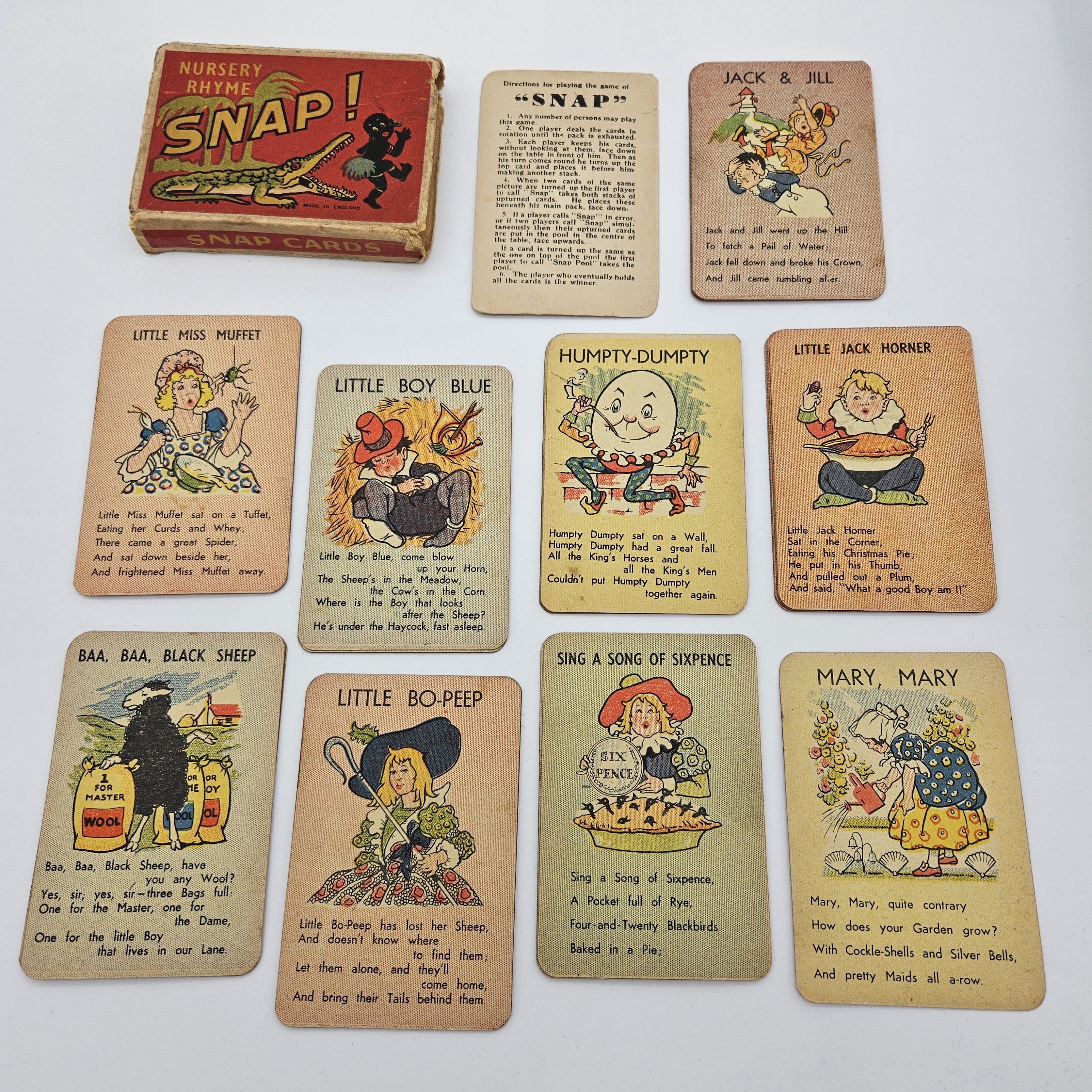 Antique Snap Card Game - Vintage Snap Cards - Choose From
