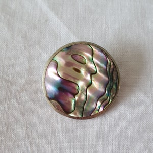 Alpaca Silver and Abalone Brooch