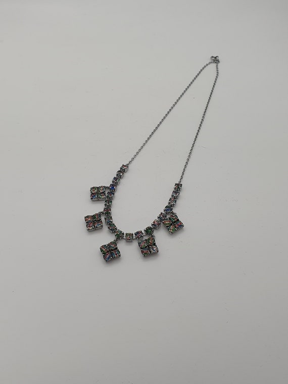 1950s Iris Glass Necklace - Rainbow Glass - image 4