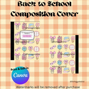 Back to School Composition Notebook Cover- Editable