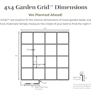 4x4 Garden Grid™ | Raised Bed Watering System | Pre-Assembled, Waters Every Plant Evenly, 2-Minute Setup | Square Foot Gardening Grid