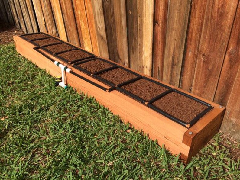 1x8 Cedar Raised Garden Kit With Watering System All In One Image 0
