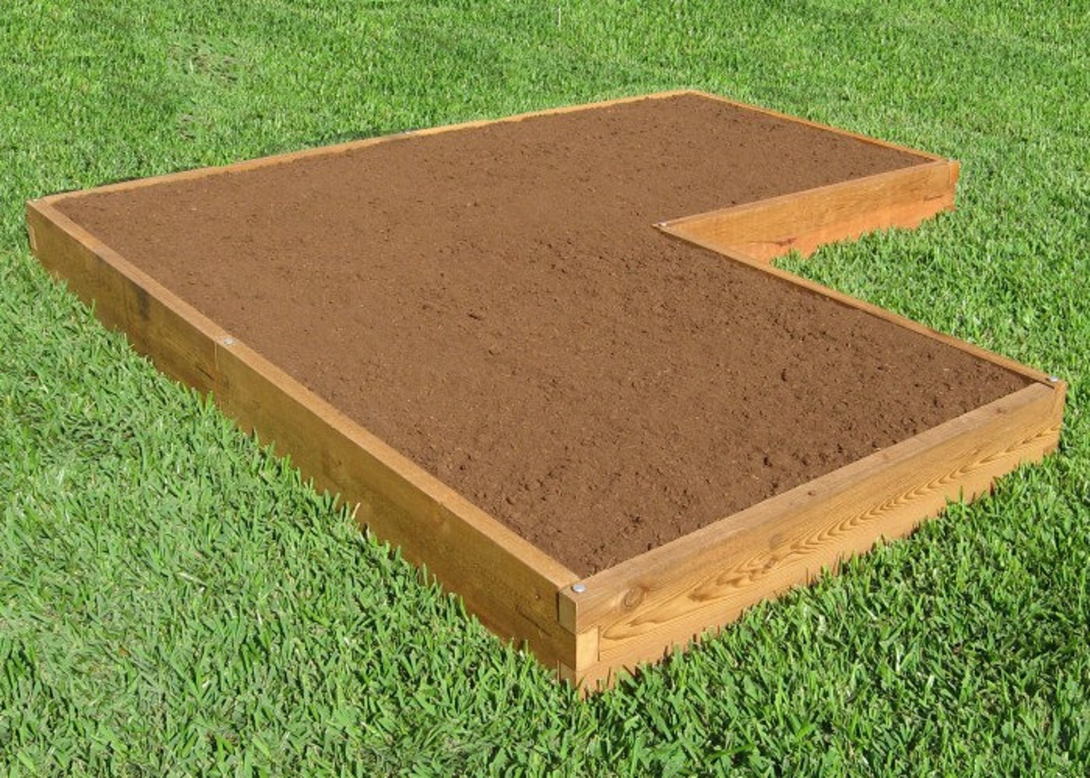 Corner Shaped Cypress Raised Garden Bed 4x12 Cypress Raised Etsy