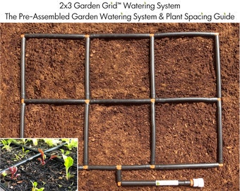 2x3 Garden Grid™ watering system | Garden irrigation system and planting guide, in one.