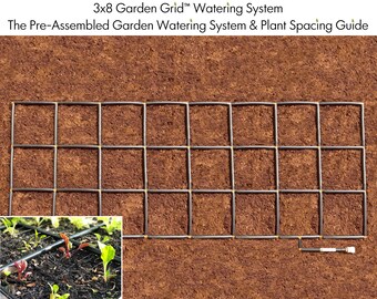 3x8 Garden Grid™ watering system | Garden irrigation system and planting guide, in one.