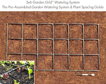 3x6 Garden Grid™ watering system | A Preassembled Garden Irrigation System & Plant Spacing Guide, In One.