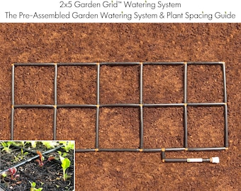 2x5 Garden Grid™ watering system | Garden irrigation system & plant spacing guide, in one!