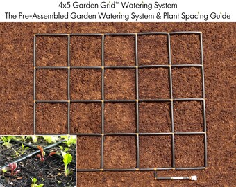 4x5 Garden Grid™ watering system | Garden irrigation system & plant spacing guide, in one!