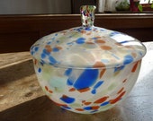 Beautiful old glass jar from Bohemia, Opalinglas