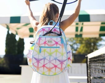 JUNIOR LOVE BACKPACK - Tennis Backpack by Ame & Lulu - Monogrammed Tennis Racquet Bag for Ages 9-12 Years