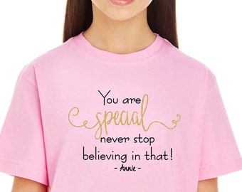 YOUTH ANNIE T-SHIRT - Annie "You are Special.  Never stop believing in that!" Youth Soft T-Shirt