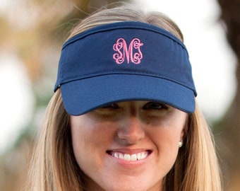 LADIES MONOGRAMMED VISOR - Personalized Visor for Ladies - Perfect for Group Events, Spring Break or Bachelorette Party