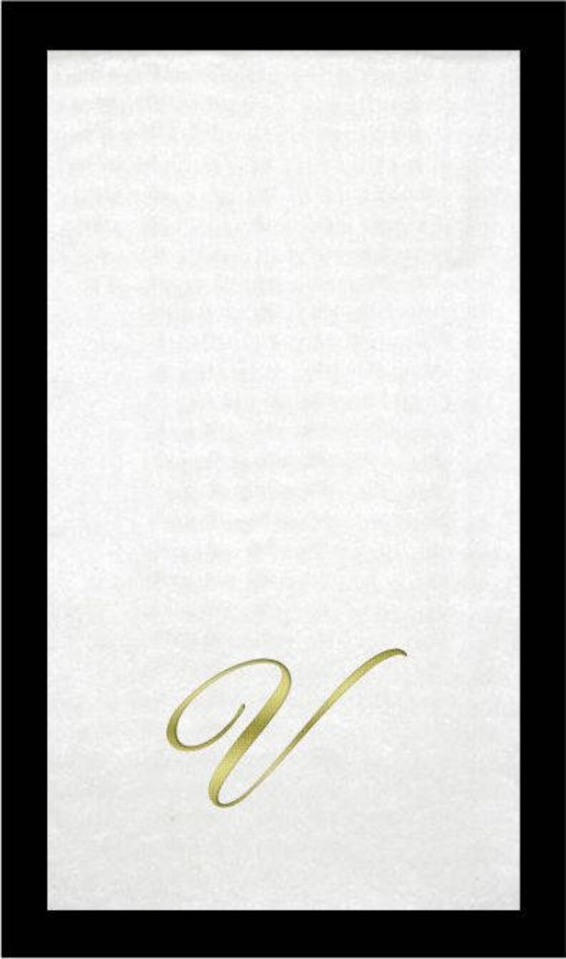 Monogrammed Guest Towels 3 Different Paper Grade Guest Towels with Quill Gold Font image 4