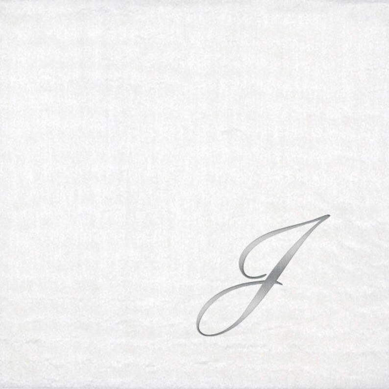 Monogrammed Beverage Napkins 3 Different Paper Grade Napkins with Quill Silver Font image 4