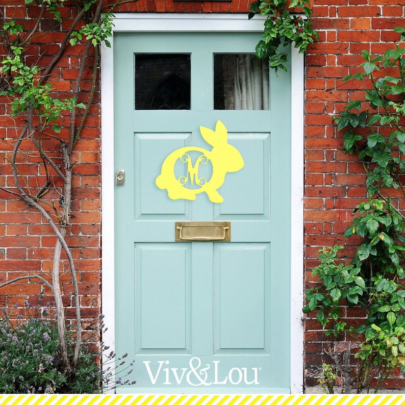 18 Inch Unfinished Wooden Single Initial Bunny Monogram for Your Front Door or Wall BUNNY WOOD INITIAL