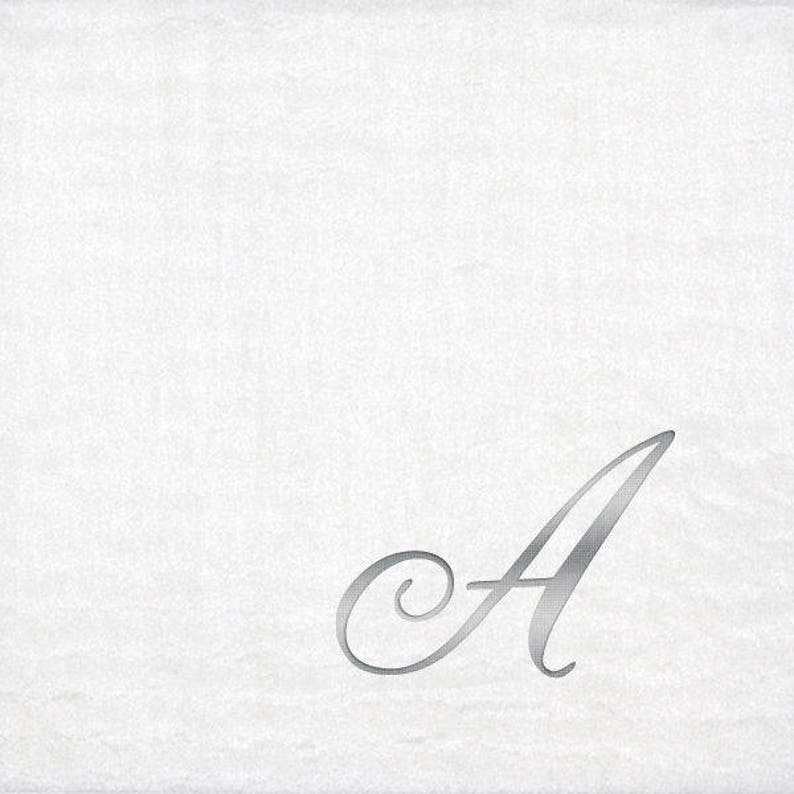 Monogrammed Beverage Napkins 3 Different Paper Grade Napkins with Quill Silver Font image 3