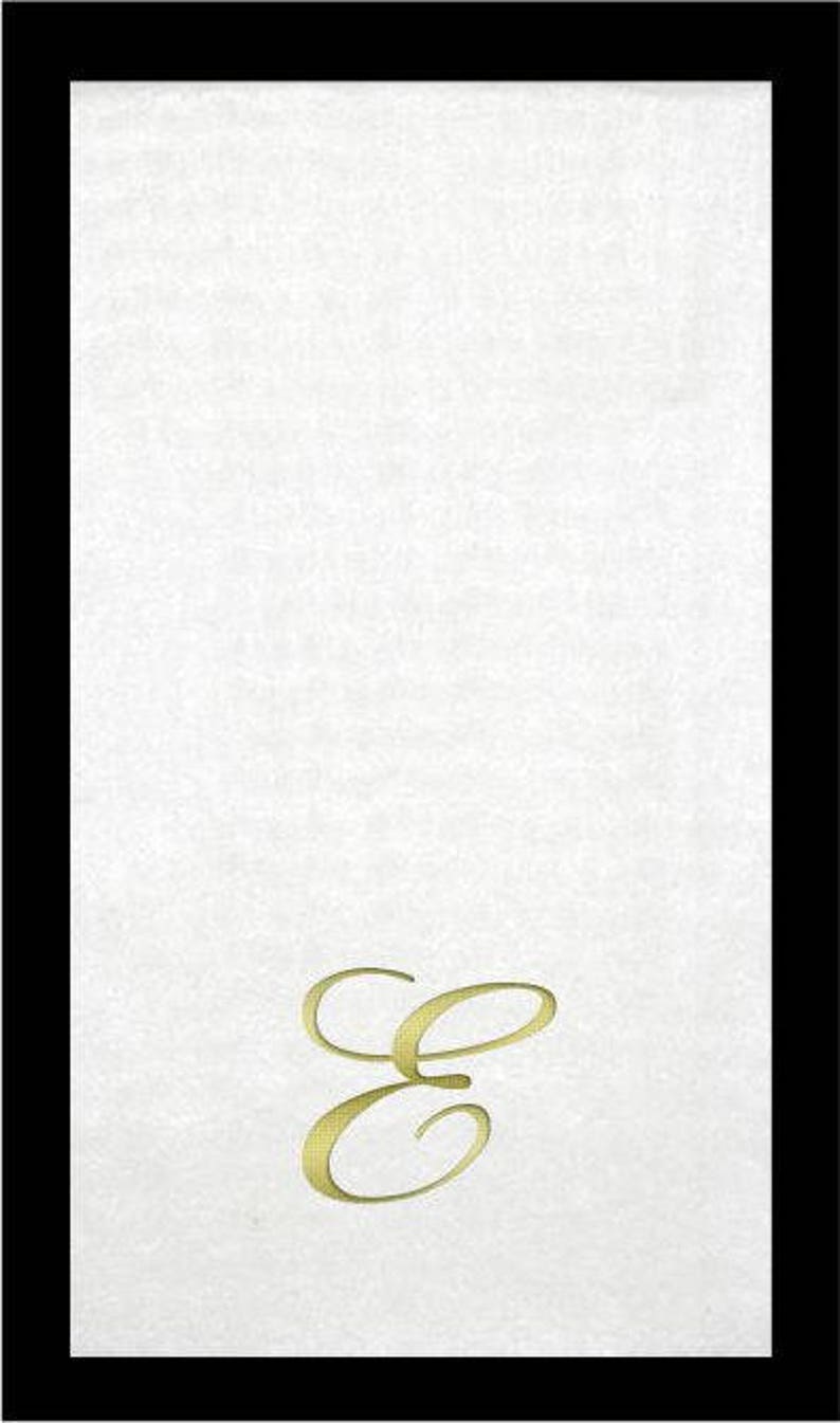 Monogrammed Guest Towels 3 Different Paper Grade Guest Towels with Quill Gold Font image 1