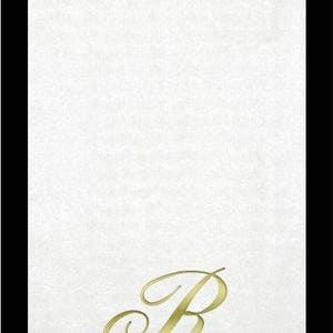 Monogrammed Guest Towels 3 Different Paper Grade Guest Towels with Quill Gold Font image 5