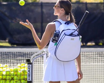 TENNIS GAME  BACKPACK - by Ame & Lulu - Monogrammed Tennis Racquet Bag for Him or Her