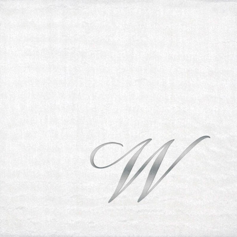 Monogrammed Beverage Napkins 3 Different Paper Grade Napkins with Quill Silver Font image 6