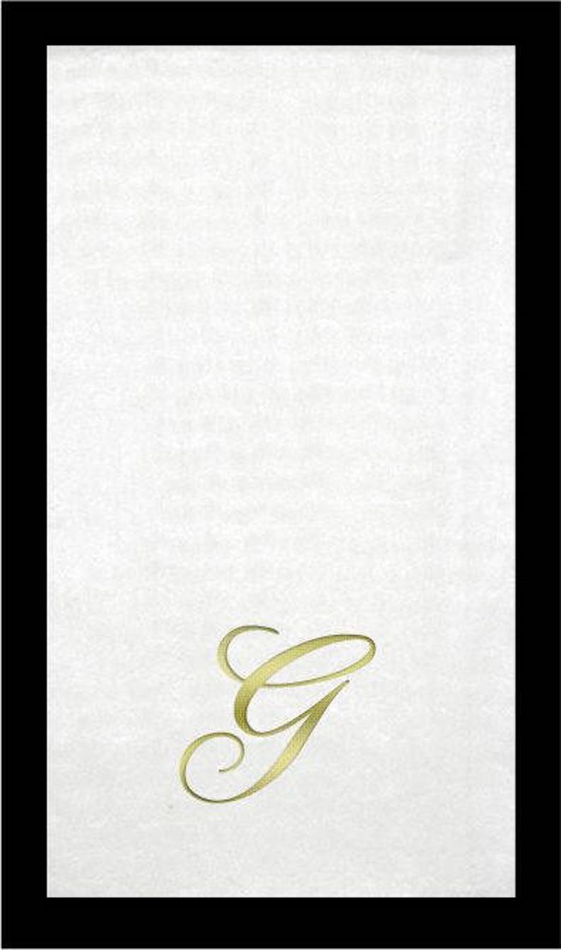 Monogrammed Guest Towels 3 Different Paper Grade Guest Towels with Quill Gold Font image 3