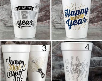 New Year's Cups - 16 oz. Styrofoam Party Cups