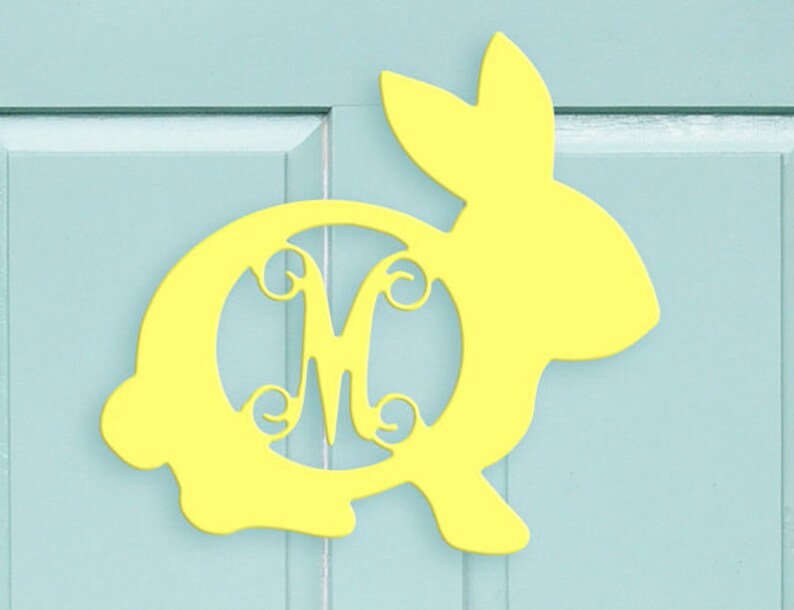 18 Inch Unfinished Wooden Single Initial Bunny Monogram for Your Front Door or Wall BUNNY WOOD INITIAL