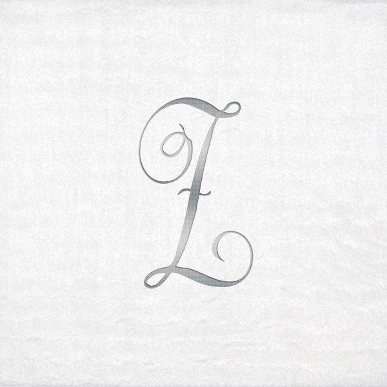 Monogrammed Beverage Napkins 3 Different Paper Grade Napkins with Antoinette Silver Font image 5