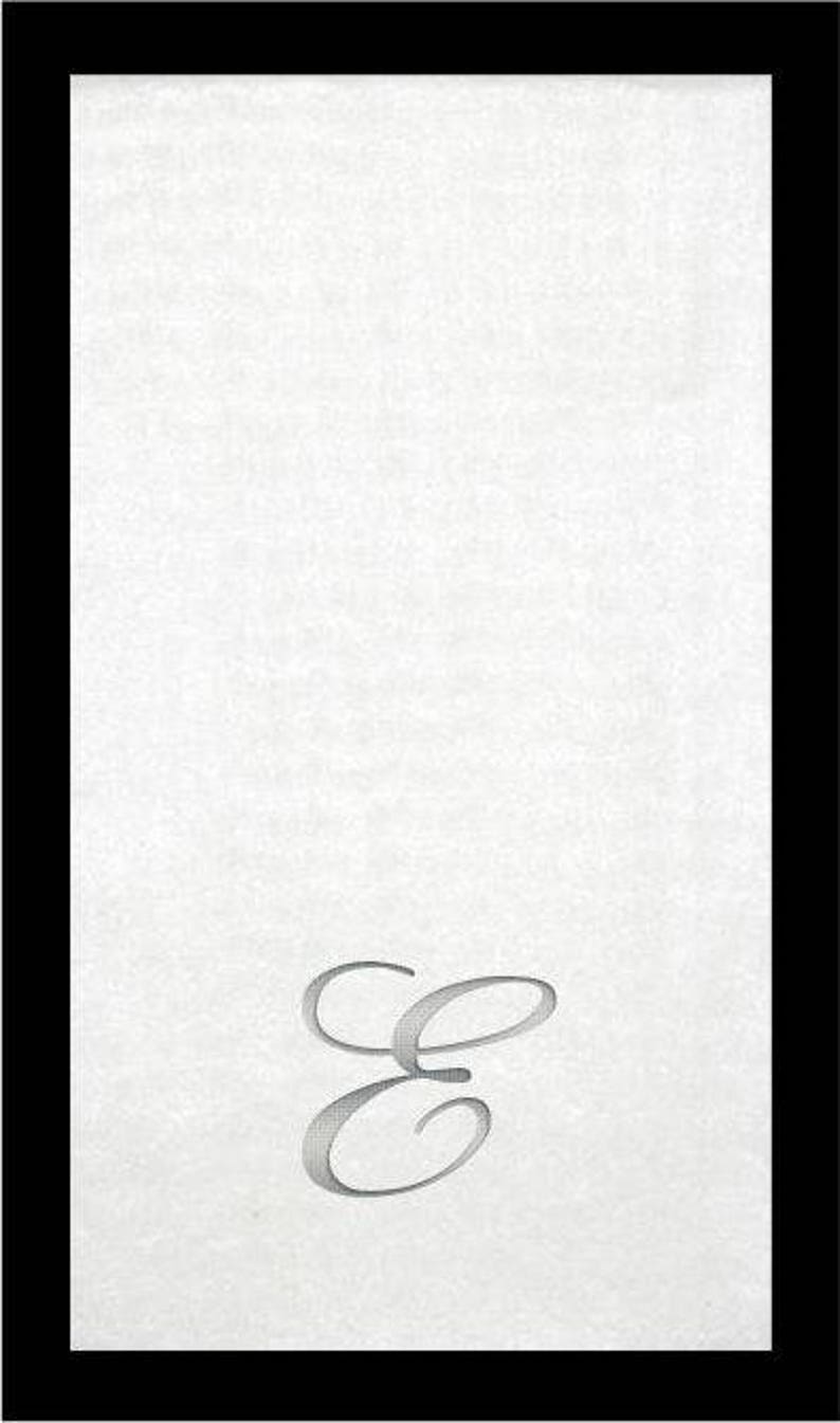 Monogrammed Guest Towels 3 Different Paper Grade Guest Towels with Quill Silver Font image 1