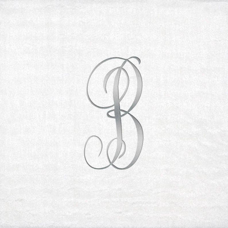 Monogrammed Beverage Napkins 3 Different Paper Grade Napkins with Antoinette Silver Font image 1