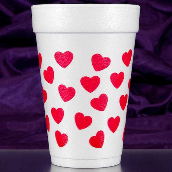 Colorful Party Cups 16 Oz. Styrofoam Party Cups Hearts, Stars