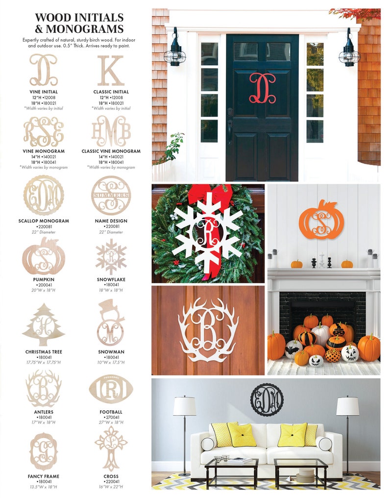 18 Inch Unfinished Wooden Single Initial Bunny Monogram for Your Front Door or Wall BUNNY WOOD INITIAL