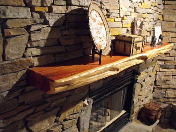 For Display Only Live Edge Red Cedar Fireplace Mantels Made To Etsy