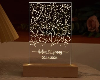 Custom star map by date, Star map night light, Personalized constellation map, valentines gift for him,Anniversary Gift,Birthday Gift