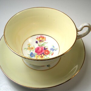 Rosina Tea Cup & Saucer, Wide Mouth Teacup and Saucer with bouquet of Flowers.