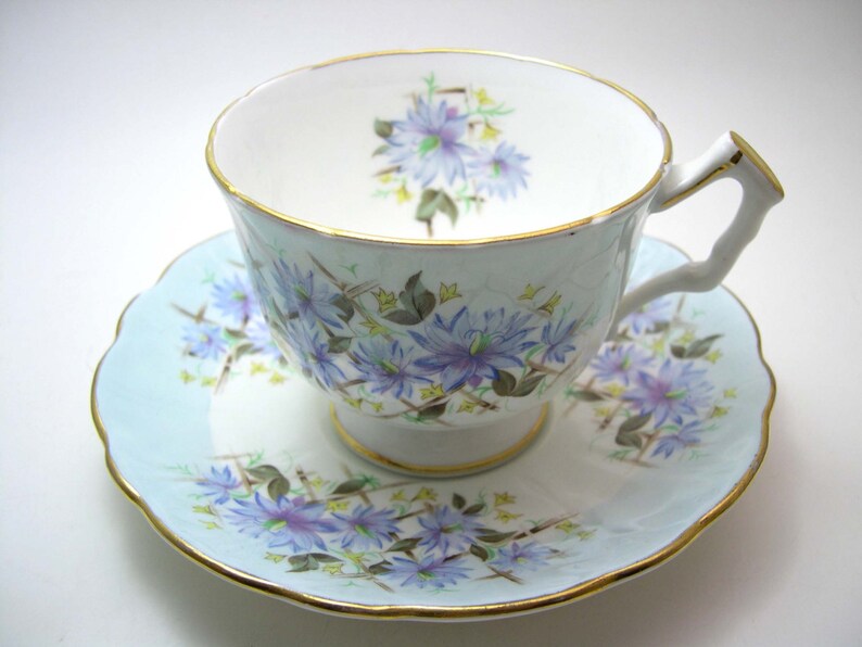 Blue Aynsley Tea Cup and Saucer Aynsley tea cup and saucer Etsy