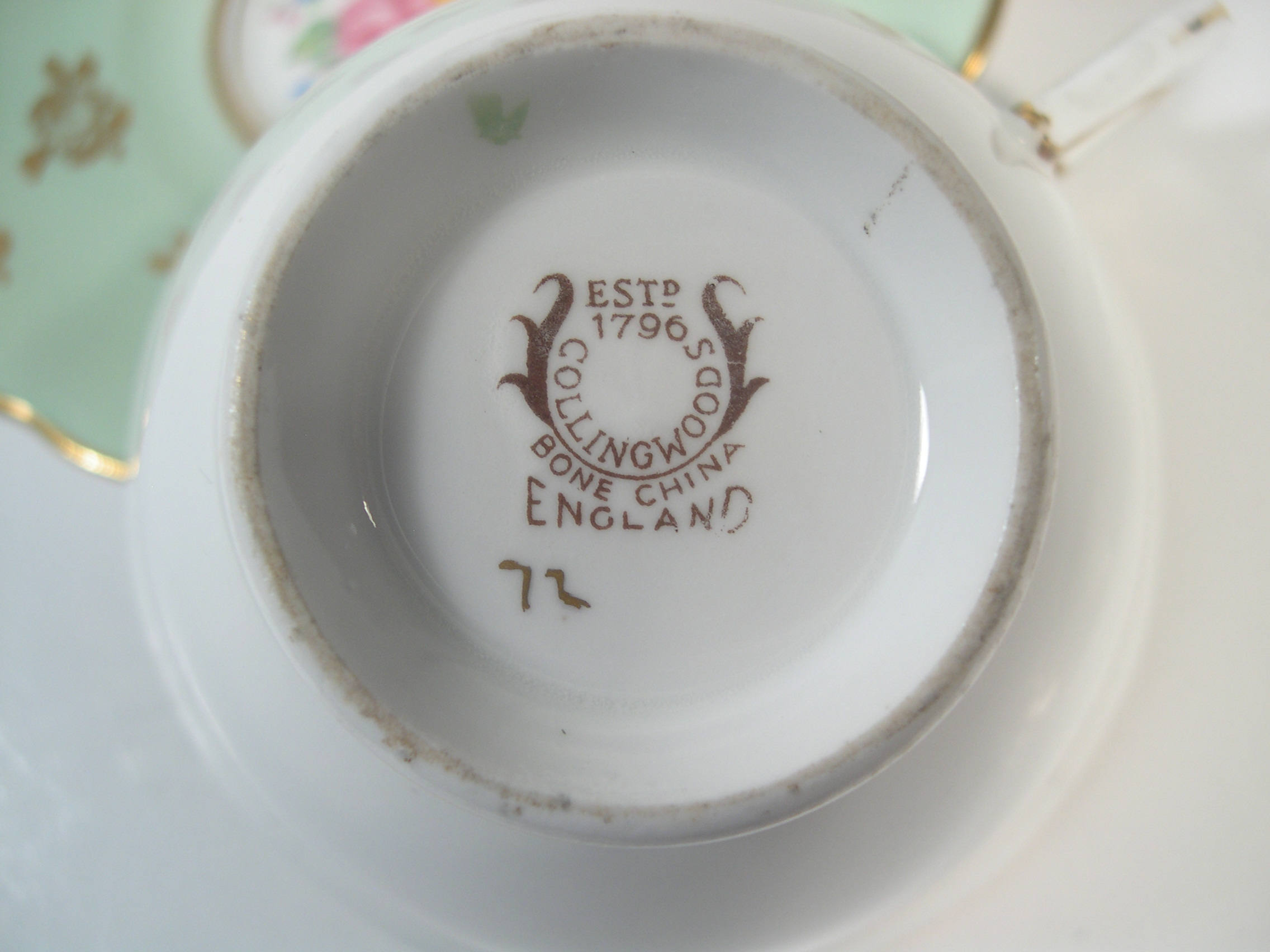 Collingwoods Tea Cup and Saucer Mint Green and Gold Teacup - Etsy Canada