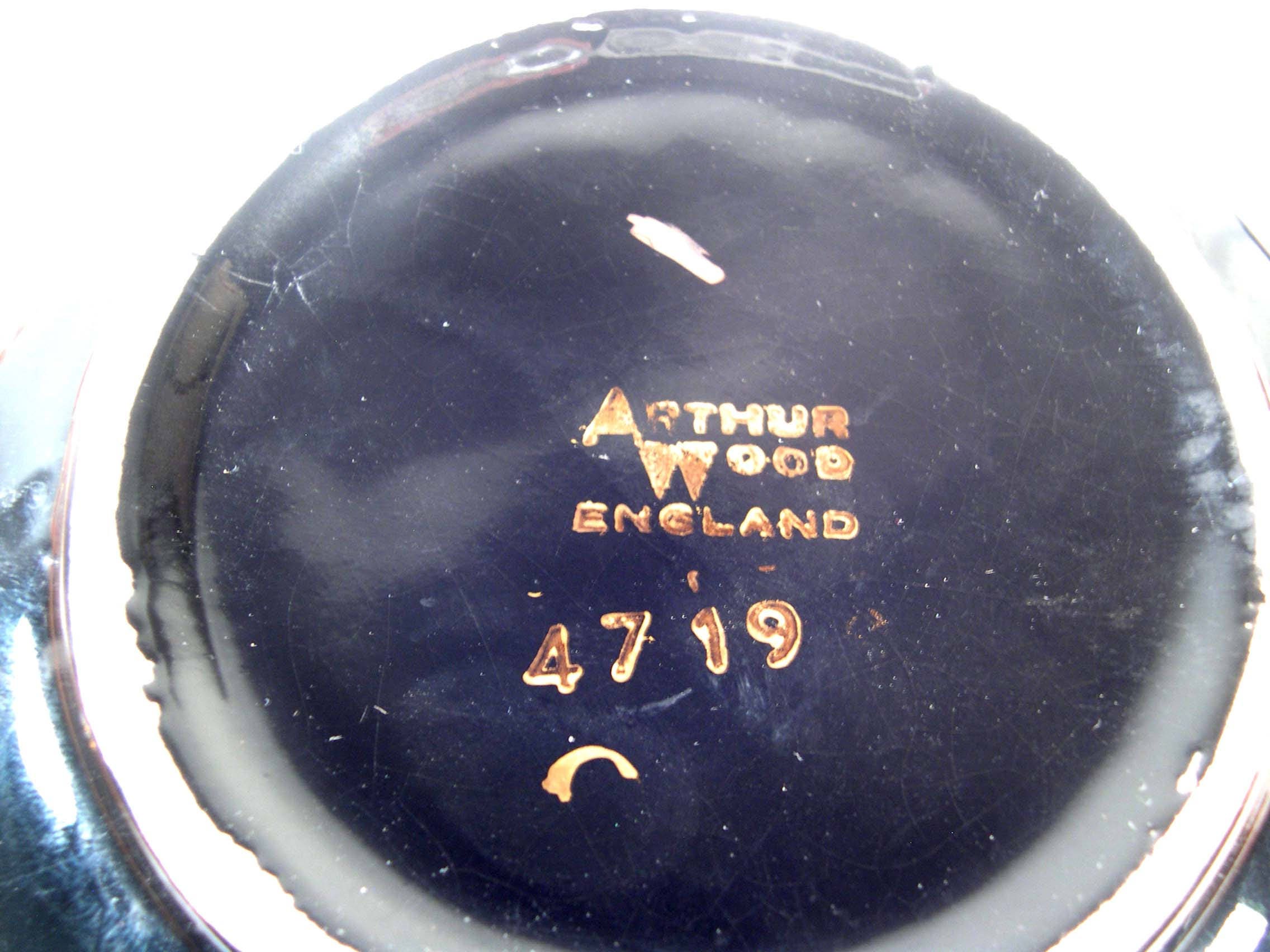 Vintage Arthur Wood Teapot, Black and Gold Teapot, 1954's Tea Pot