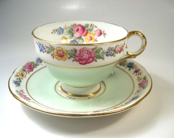 Melba Tea Cup and Saucer, Hand Painted tea cup and saucer set, 1920's Teacup and Saucer.