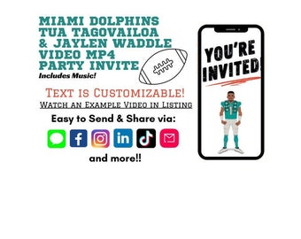 Miami Dolphins Digital Video Party Invitation